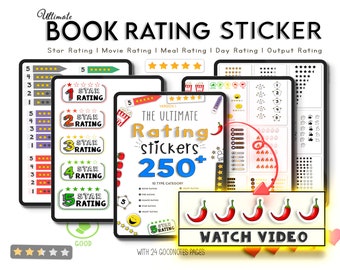 Star Rating , Book Rating Digital Stickers , Spice Rating, Fluff Rating, Humor Rating, popcorn Rating, Goodnotes Sticker Book, Movie Rating
