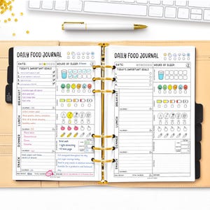Editable Daily Food Journal | Diet and Calorie Tracker | Workout & Mood Tracker | Daily Meal Planner | GoodNotes PDF | Digital Download