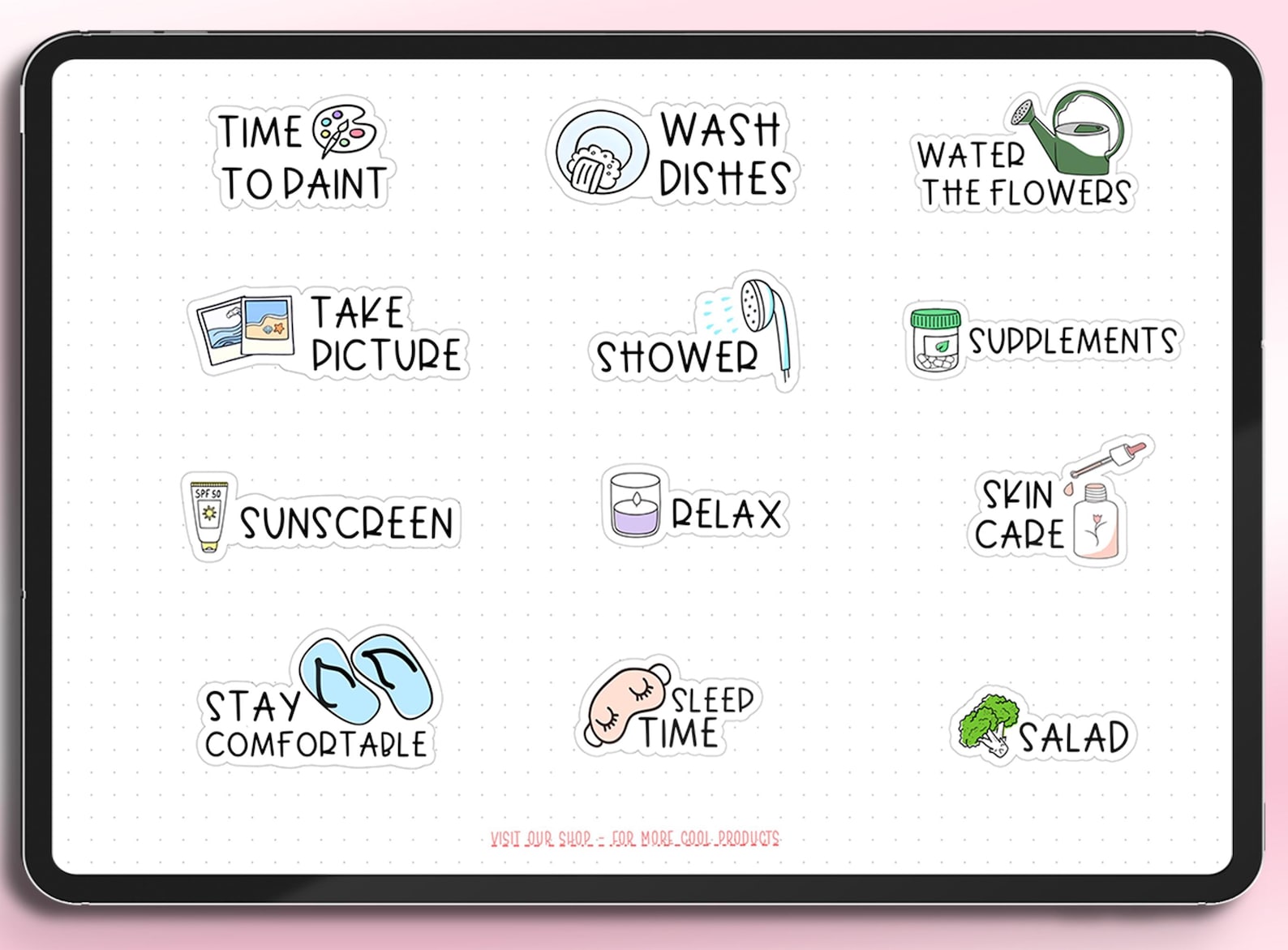 Everyday Cute Life Icon Digital Stickers for Goodnotes & Notability ...
