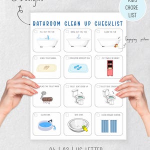 Kids Cleaning Checklist with Pictures, Kids Tidying Checklists, Kids Chore Chart, Kids Chore List, Kids Daily Routines, Kids Weekly Chores