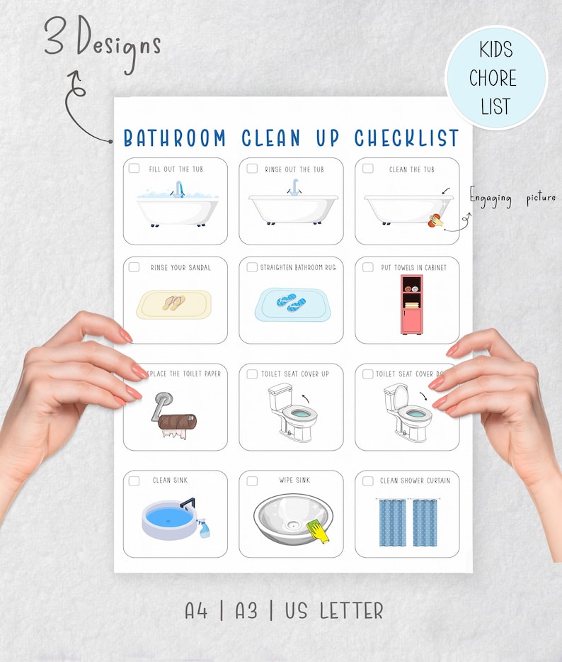 Kids Cleaning Checklist with Pictures, Kids Tidying Checklists, Kids Chore Chart, Kids Chore List, Kids Daily Routines, Kids Weekly Chores
