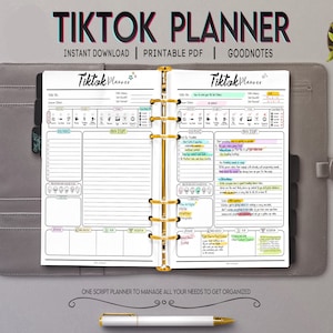 Best TikTok Digital Planner Template 2024 | Video , Youtube planner, Content creator, iPad Planner, Goodnotes Planner , Marketing for Tiktok