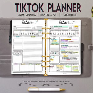 Best TikTok Digital Planner Template 2025 | Video , Youtube planner, Content creator, iPad Planner, Goodnotes Planner , Marketing for Tiktok