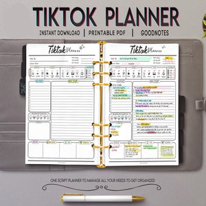 Best TikTok Digital Planner Template 2024 | Video , Youtube planner, Content creator, iPad Planner, Goodnotes Planner , Marketing for Tiktok