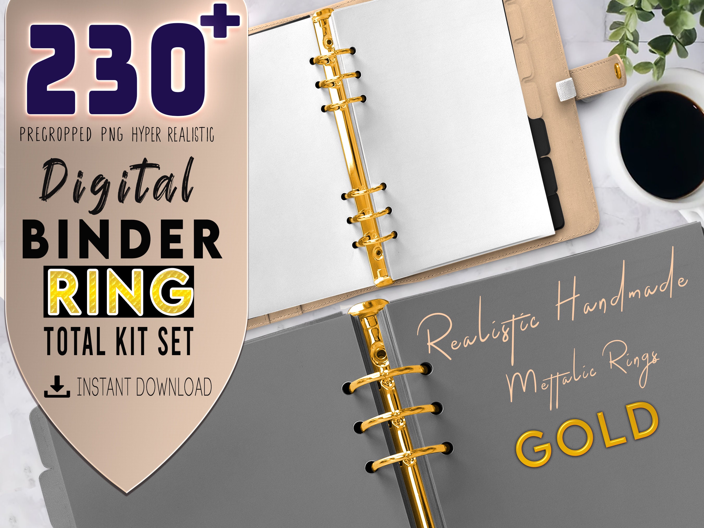 Realistic Digital Planner Rings Digital Planner Toolkit Etsy UK