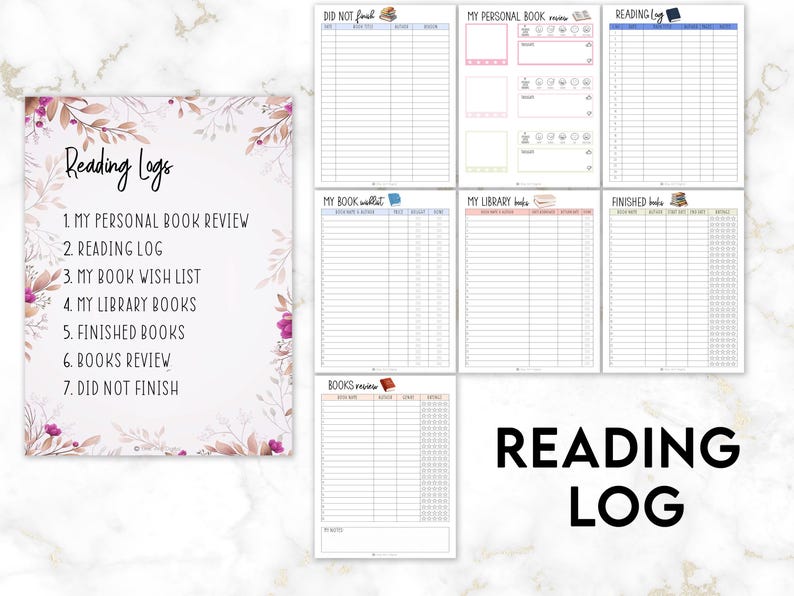 African American Women Reading Journal Printable Bundle , Book Reading Planner, Reading Challenge, Book Review, Bookshelf, Reading Tracker