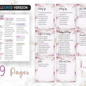 African American Women Reading Journal Printable Bundle , Book Reading Planner, Reading Challenge, Book Review, Bookshelf, Reading Tracker