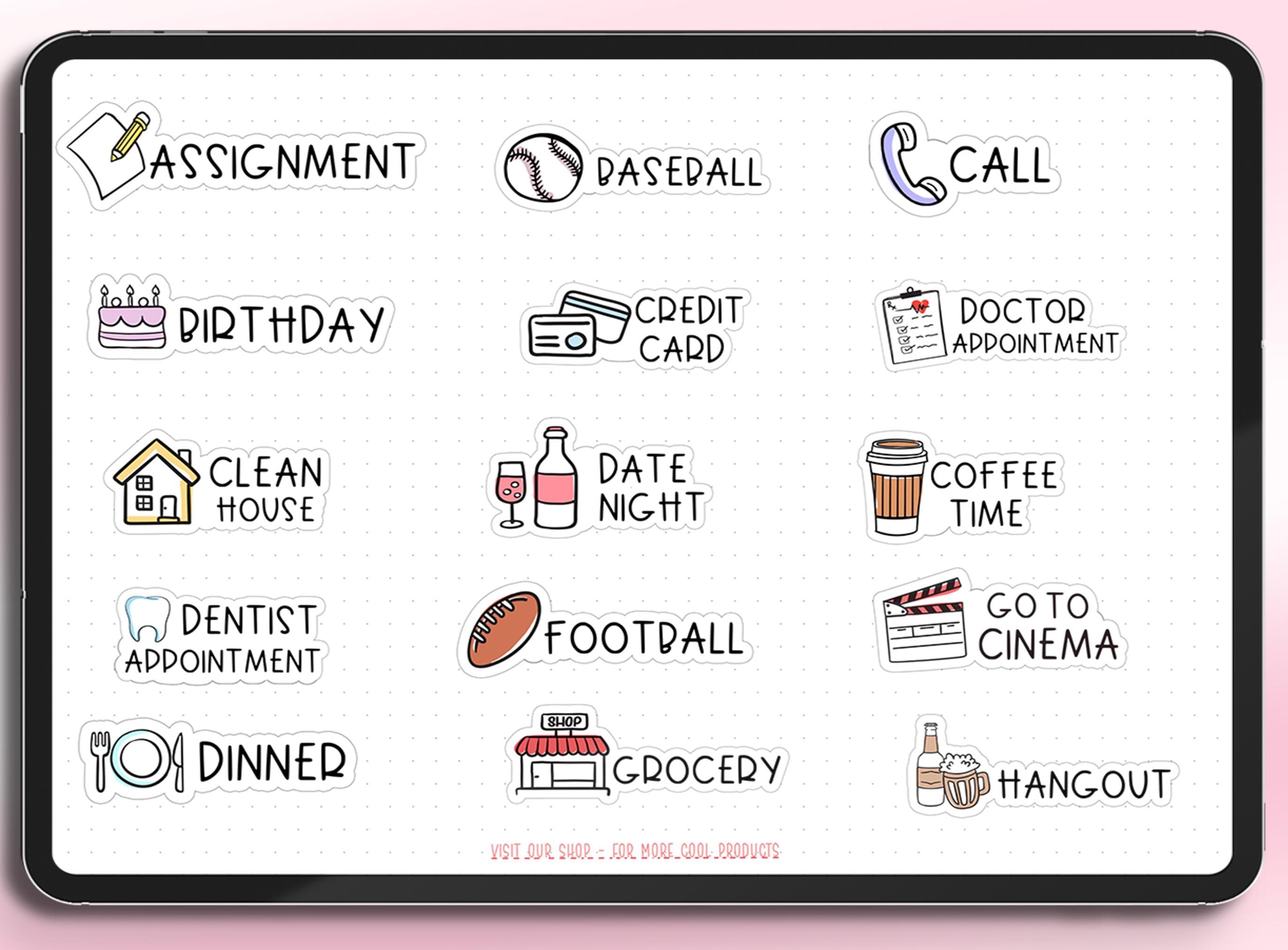Everyday Cute Life Icon Digital Stickers for Goodnotes & Notability ...