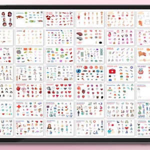 3100 + Biology Digital Stickers, Biology & Anatomy Digital Stickers, Goodnotes Stickers, Medical Stickers , Pre-cropped Human Body Stickers
