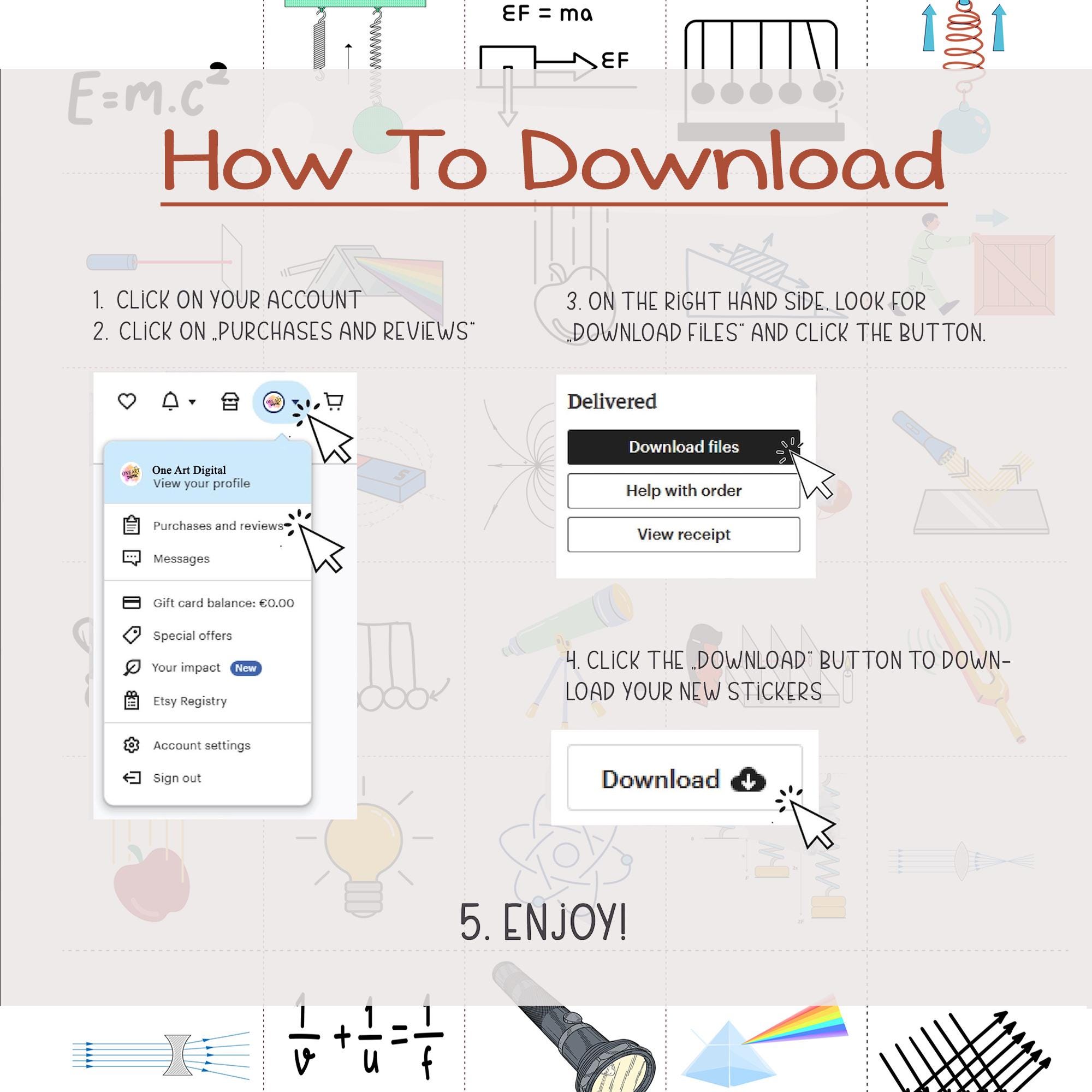 800 Physics Stickers for Notes | Hand-drawn Pngs for iPad | Goodnotes | Study Aesthetic ...