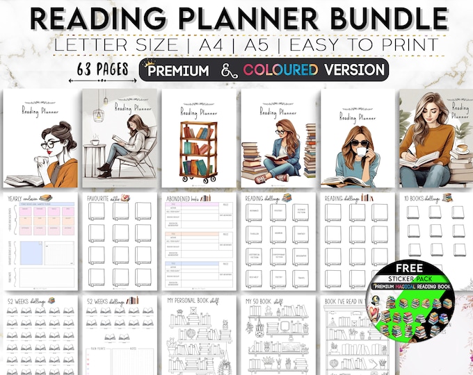 Book Reading Planner Bundle Printable,reading Planner 2026,printable ...