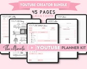 Ultimate Digital Youtube Planner Kit 45 pg| Social Media Content Creator | Strategy Planner | Social Media Planner | YouTube Monthly Tracker