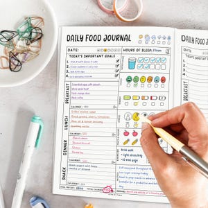 Editable Daily Food Journal | Diet and Calorie Tracker | Workout & Mood Tracker | Daily Meal Planner | GoodNotes PDF | Digital Download