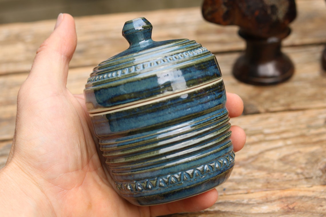 Treasure chest Jar with lid Lidded jar Handturned Etsy