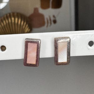 Dainty Silver Earrings, Sterling Silver Mother of Pearl Earrings