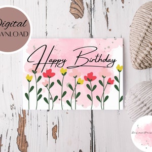 Printable Happy Birthday Card for Her Instant Download 7x5 - Etsy