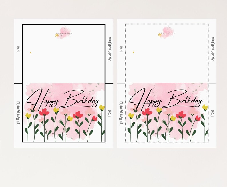 Printable Happy Birthday Card for Her Instant Download 7x5 - Etsy
