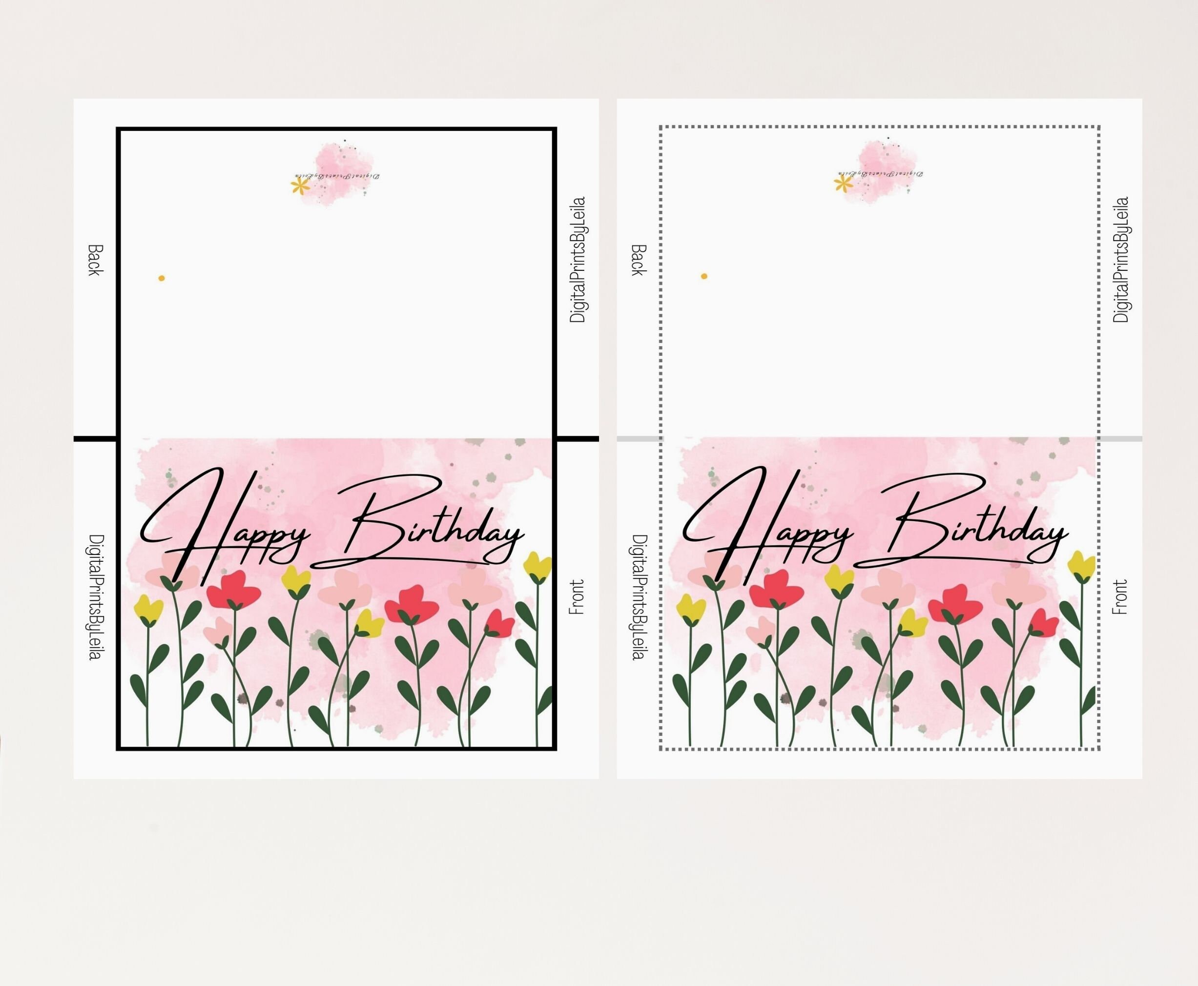 Printable Happy Birthday Card for Her Instant Download 7x5 - Etsy