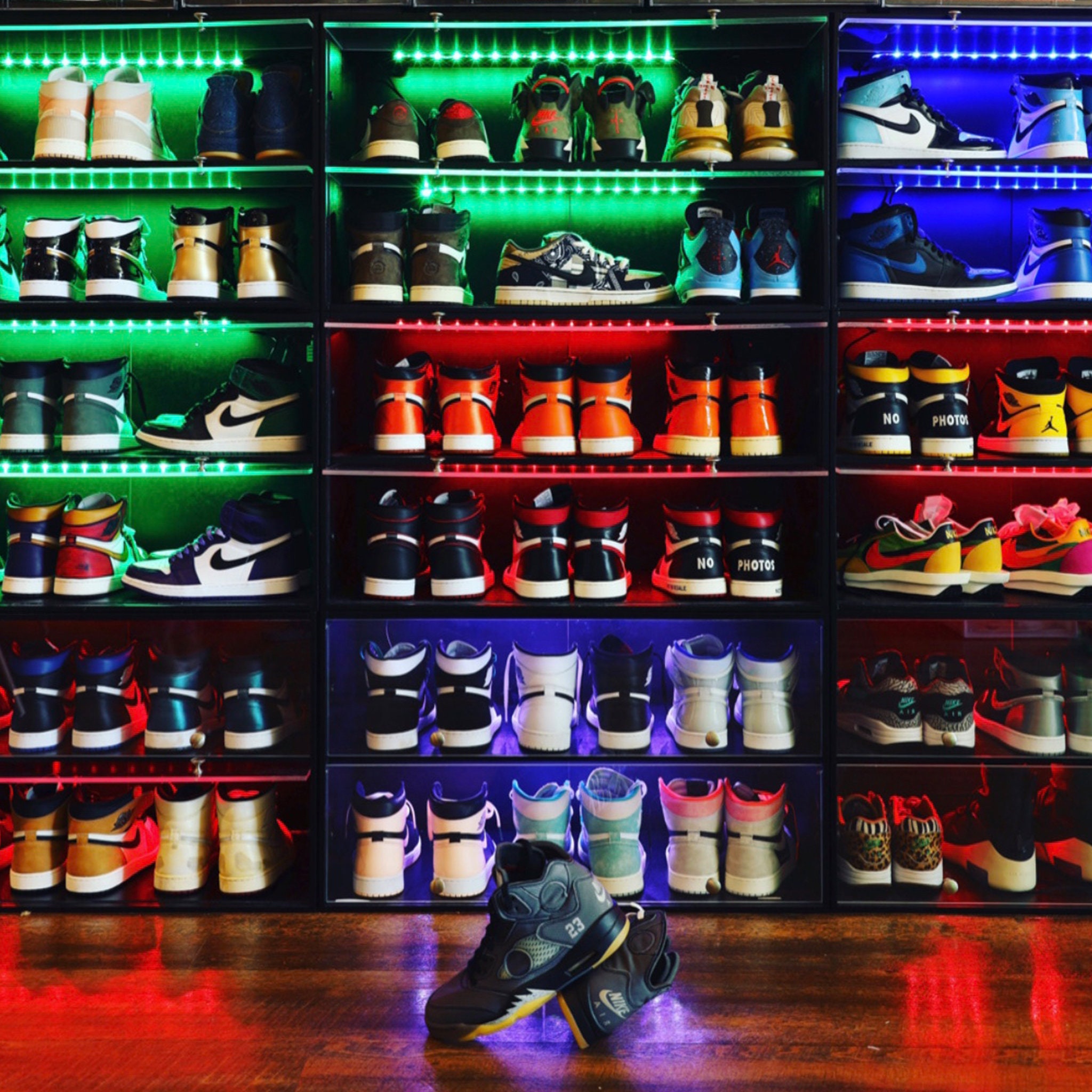 Voice-activated Lighting LED Shoe Box Dropside Stackable Sneaker Display  Storage | eBay