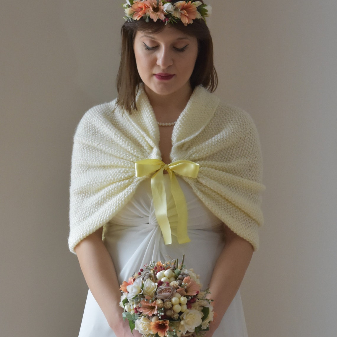 Champagne Wedding Shawl Bridal Shawl Cream Bridesmaid Gift Etsy