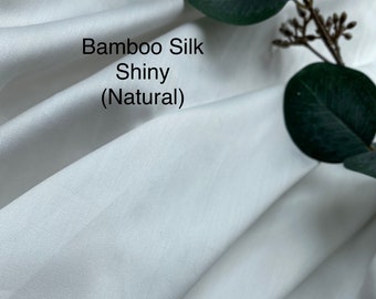 100% Organic Bamboo Silk (Shiny)- 120cm Wide (Natural)