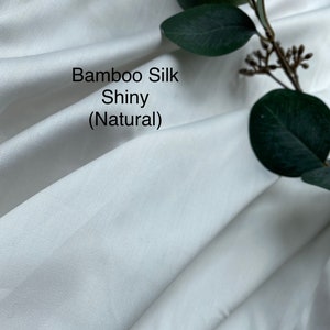 100% Organic Bamboo Silk Shiny 120cm Wide Natural imagem 1