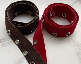 1 inch Faux Suede Eyelet Tape (heavy duty)