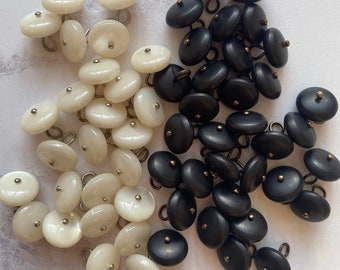 11mm Studded Buttons- Ivory and Black.