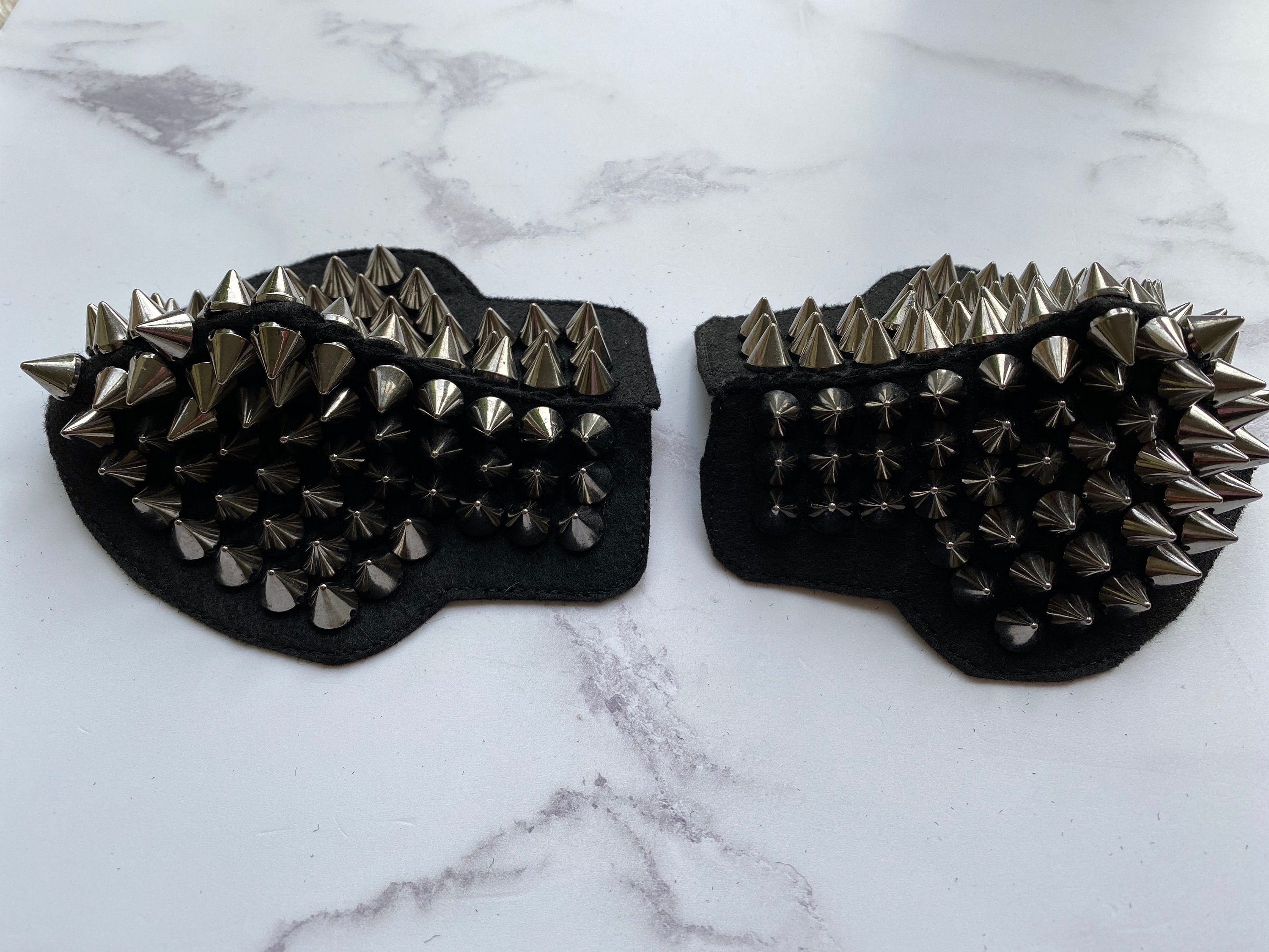 12cm Silver Studded Shoulder Pads Etsy