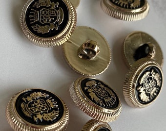 18mm Rose Gold / Black Military Buttons