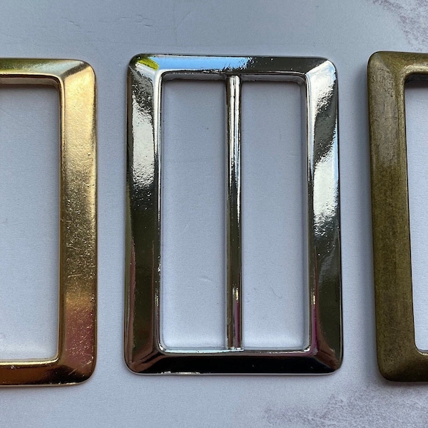 60mm Gold, Brass, Silver Metal Sliders / Buckle