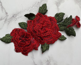 3D Embroidered Rose Applique