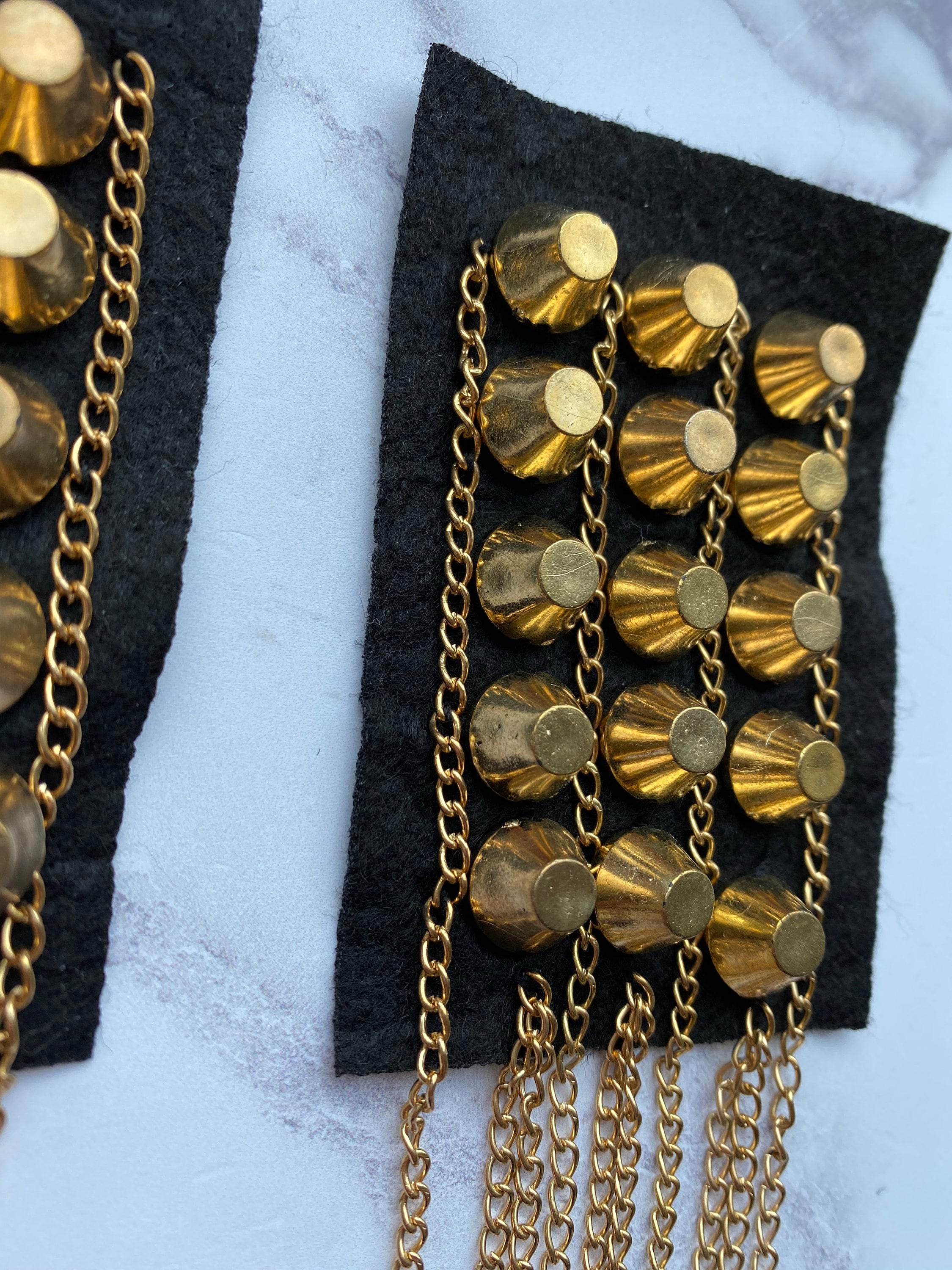 Gold Studded Chain Tassel Shoulder Pads Etsy UK