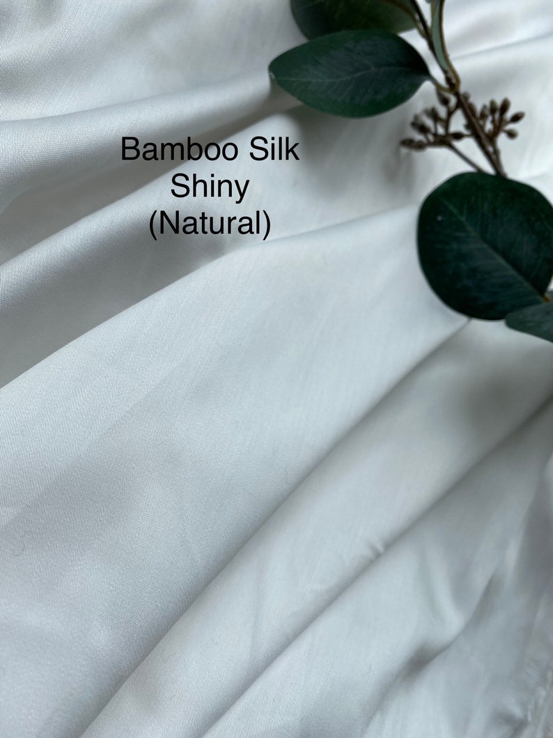 100% Organic Bamboo Silk Shiny 120cm Wide Natural imagem 1