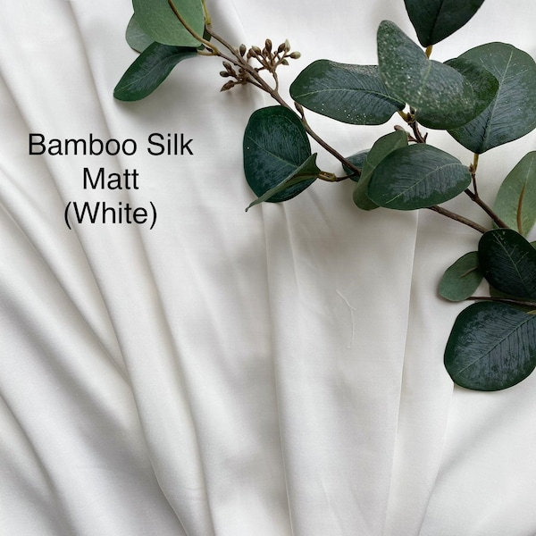 100% Organic Bamboo Silk (Matte)- 120cm Wide (Black/ White)