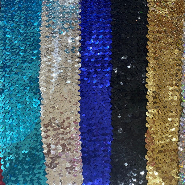 Élastique à sequins extensible à 6 rangs - 7 couleurs