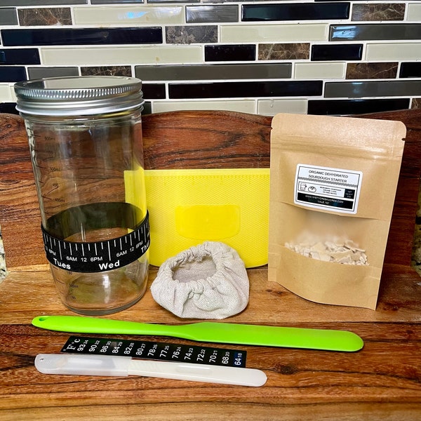 Beginners Our Complete Sourdough Starter Bundle Set! Make Bread Organic Flour Dehydrated Kit Recipe & Instructions Included