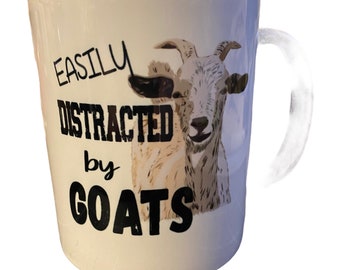 Easily Distracted by Goats, mug, goat lover