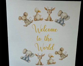 Welcome to the World New Baby Card, Baby Birth, Congratulations on the birth of your baby. Boy, Girl