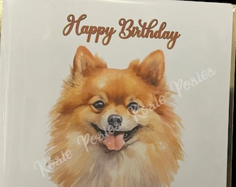 Pomeranian Birthday Card