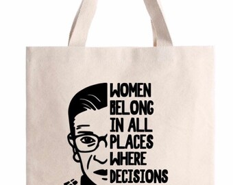 Ruth Bader Gingsburg Tote bag, gift for her, feminism, RBG, Ruth Bader