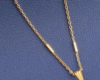 Gold Plated Crystal Pendant Necklace, Minimalist Elegant Jewelry