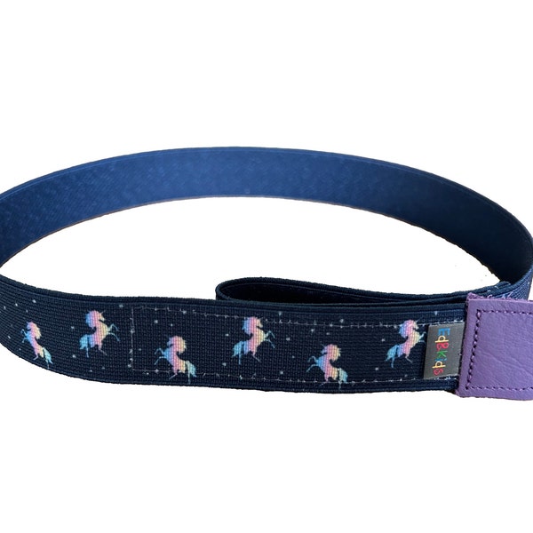 Children's belt without buckle motif unicorns