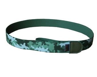 Children's belt without buckle camouflage motif