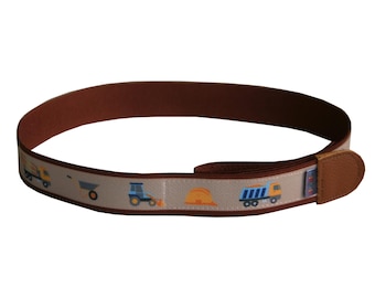 Cintura per bambini, marrone, stile cantiere, cintura per bambini senza fibbia, cintura per bambini e neonati, regolabile in modo flessibile, elastica, Made in Germany