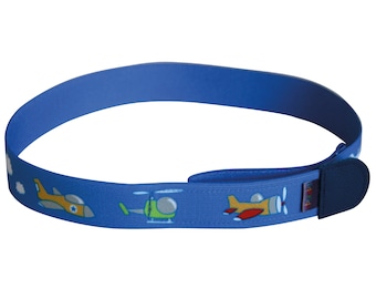 Children's belt without buckle motif airplanes