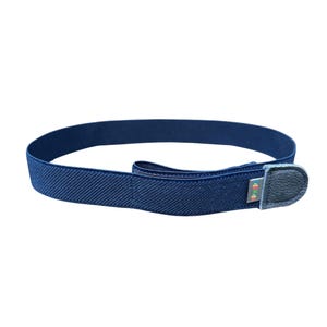 Cinto infantil azul marinho/azul, cinto infantil sem fivela, cinto para crianças e bebês, ajustável de forma flexível, elástico, fabricado na Alemanha