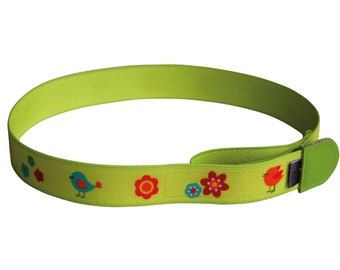 Children's belt without buckle motif flowers