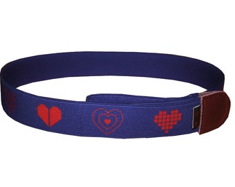 Children's belt without buckle motif hearts
