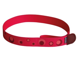 Ed&Kids children's belt without buckle | Elastic and size adjustable | 3 different sizes | Made in Germany | Motif: dots red